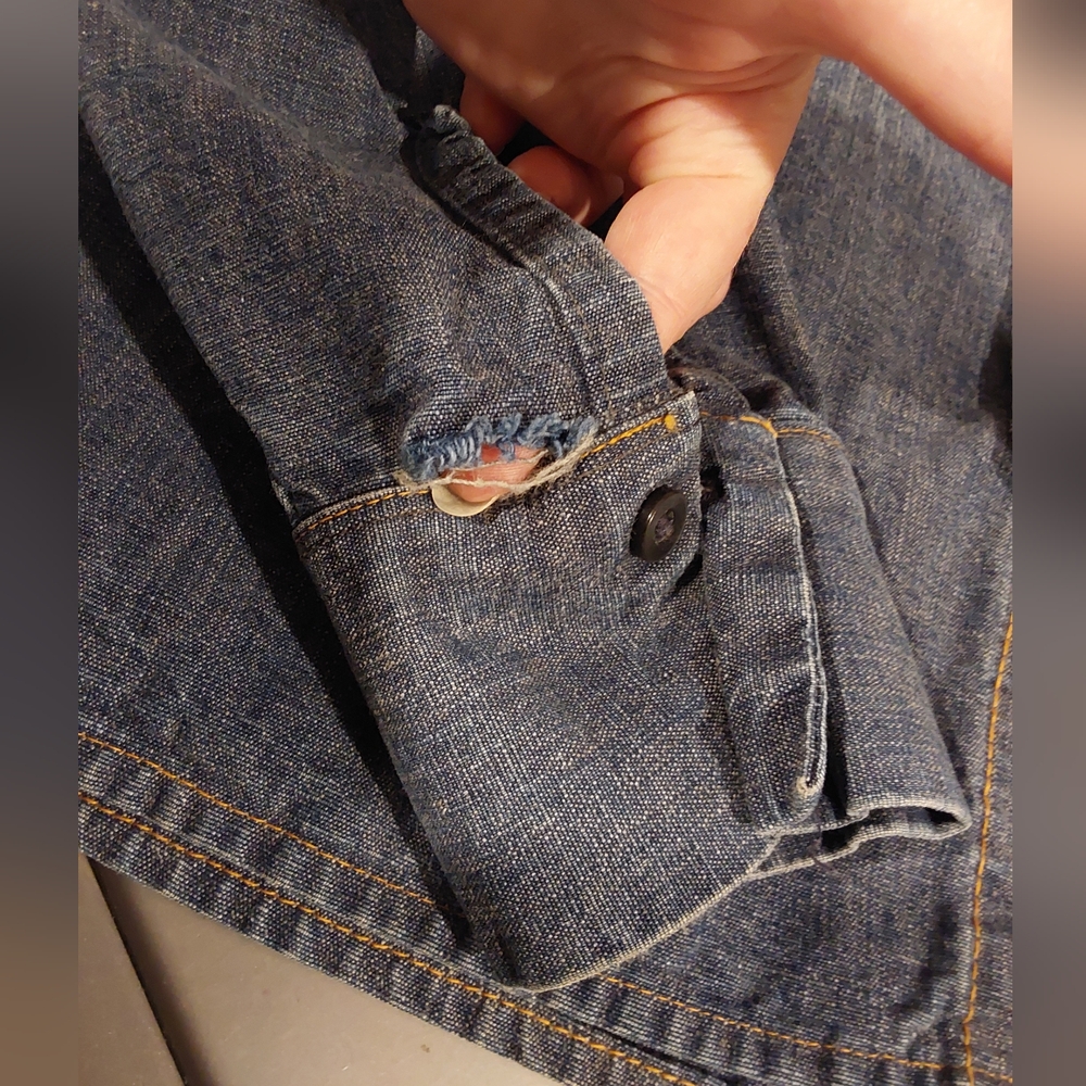 Vintage 1970s Levi’s Big E Denim Shirt Orange Tab Size M Made in USA - Picture 10 of 15